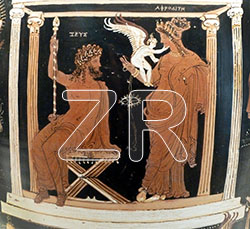 6527. Zeus and Ephrodite, Greek vase painting