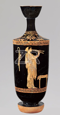 6684. Greek flask depicting a musician