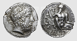 6321. Dionysus coin from Sicily.