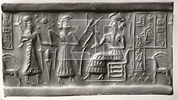 6372. Sumerian seal with planets