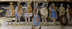 6693. Tomb painting depicting Macedonian soldiers,