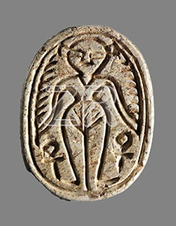 6871. Scarab depicting a Canaanite Goddess