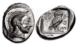 6876. Archaic coin from Athens